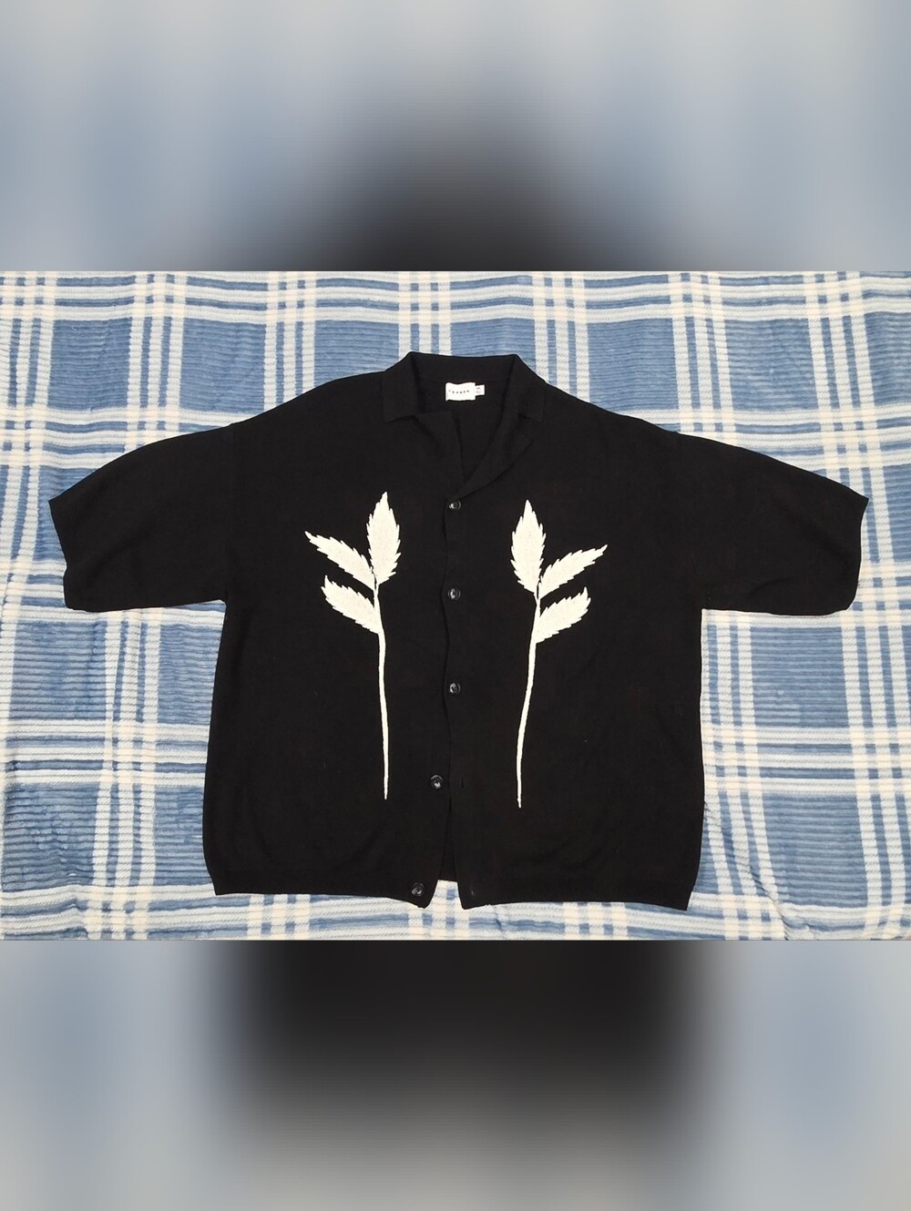 Topman Floral Embroidered Short Sleeve Milano Stitch Camp Shirt